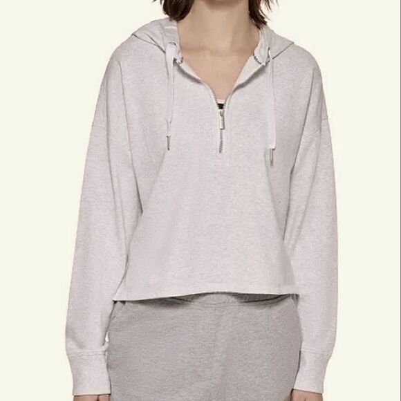 Calvin Klein Performance Women's Gray Quarter Zip Pullover Hoodie - Picture 1 of 15